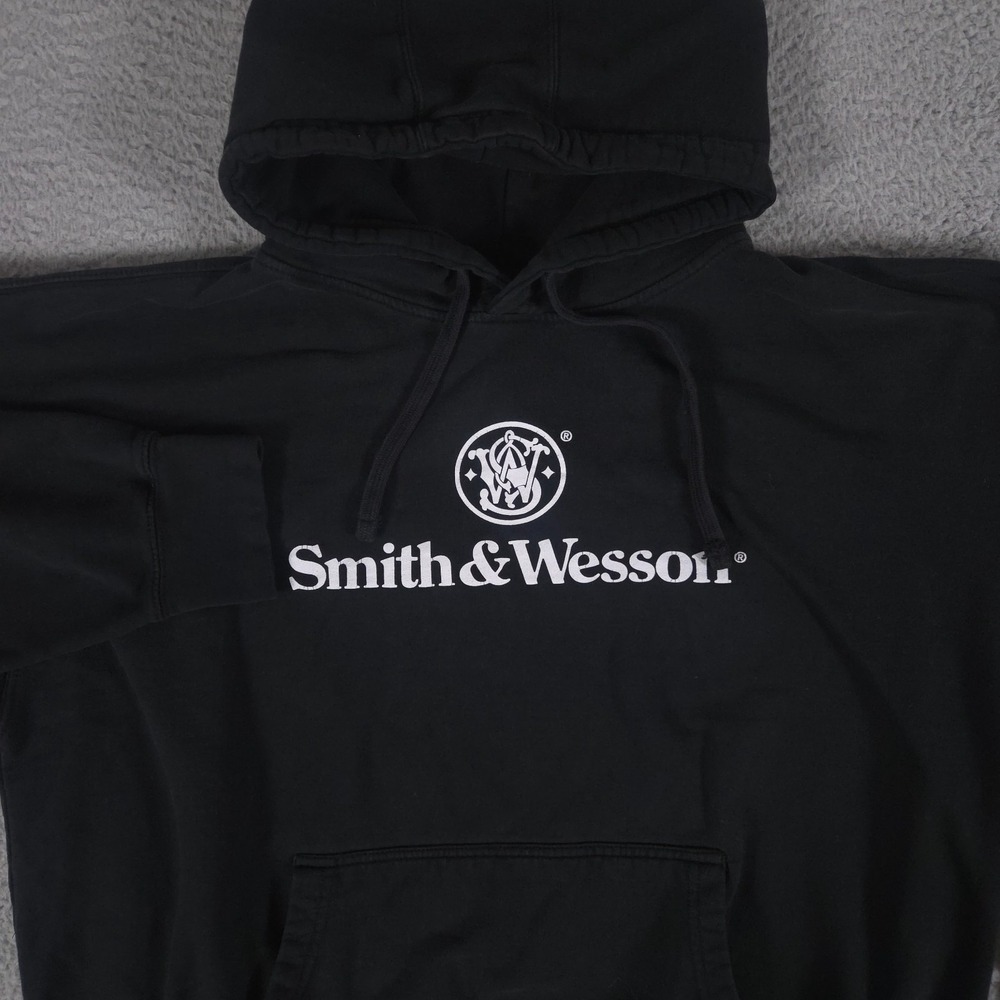 Smith & Wesson Hoodie Mens 3XL Black Sweatshirt Fleece Heavy Firearm Hunting Gun